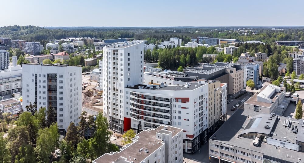 View over buildings in Finland